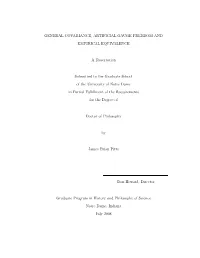 GENERAL COVARIANCE, ARTIFICIAL GAUGE FREEDOM and EMPIRICAL EQUIVALENCE a Dissertation Submitted to the Graduate School of the Un