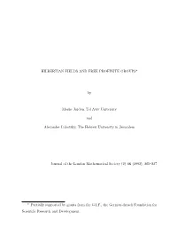 Hilbertian Fields and Free Profinite Groups*