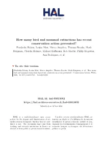 How Many Bird and Mammal Extinctions