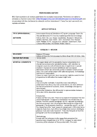 International Study of Definitions of English-Language