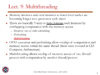 Lect. 9: Multithreading