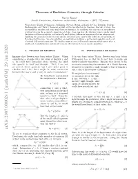 Theorems of Euclidean Geometry Through Calculus
