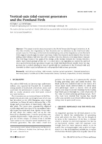 Vertical-Axis Tidal-Current Generators and the Pentland Firth