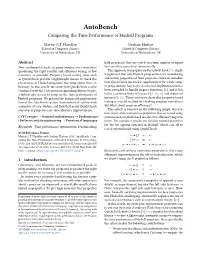 Autobench Comparing the Time Performance of Haskell Programs