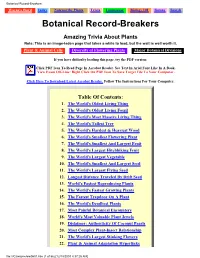 Botanical Record-Breakers Wayne's Word Index Noteworthy Plants Trivia Lemnaceae Biology 101 Botany Search Botanical Record-Breakers