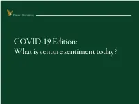 COVID-19 Edition: What Is Venture Sentiment Today? Executive Summary
