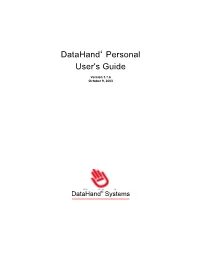 Datahand Personal User's Guide
