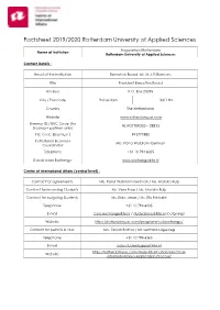 Factsheet 2019/2020 Rotterdam University of Applied Sciences