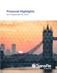 Financial Highlights As of September 30, 2019