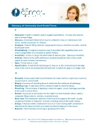 Glossary of Commonly Used Dental Terms