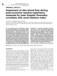 Impairment of Skin Blood Flow During Post-Occlusive Reactive Hyperhemy Assessed by Laser Doppler Flowmetry Correlates with Renal Resistive Index