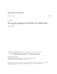 Piercing the Religious Veil of the So-Called Cults Joey Peter Moore