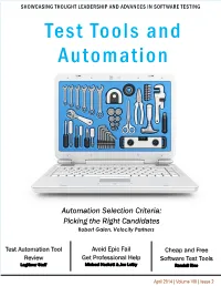 Test Tools and Automation