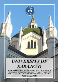 University of Sarajevo Performance Report in the Area of the International Relations