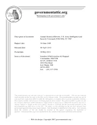 Annual Historical Review, U.S. Army Intelligence and Security Command (INSCOM), FY 1987