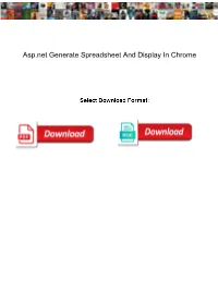Asp.Net Generate Spreadsheet and Display in Chrome
