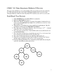 CMSC 341 Data Structures Midterm II Review Red-Black Tree Review 87