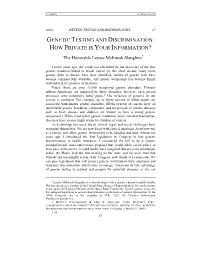 Genetic Testing and Discrimination 67