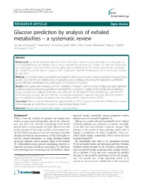 Glucose Prediction by Analysis of Exhaled