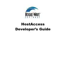 Hostaccess Developer's Guide