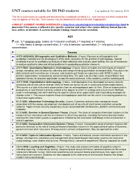 IIS Phd: Course Descriptions