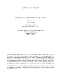 Nber Working Paper Series Regression Discontinuity