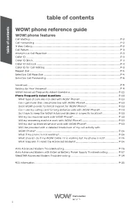 Table of Contents