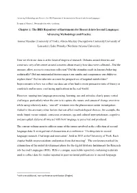 The IRIS Repository of Instruments for Research Into Second Languages