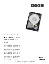 Ultrastar C15K600 SAS OEM Specification