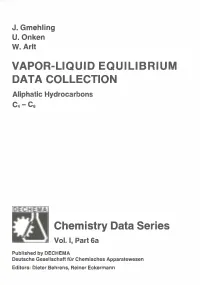 VAPOR-LIQUID EQUILIBRIUM DATA COLLECTION Chemistry Data Series