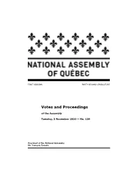 Votes and Proceedings of the Assembly