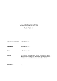 ANALYSIS of ALTERNATIVES Public Version