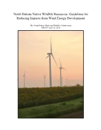 Guidelines for Reducing Impacts from Wind Energy Development