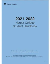 2021–2022 Harper College Student Handbook