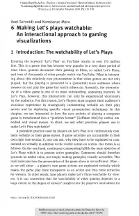 6 Making Let's Plays Watchable: an Interactional Approach to Gaming