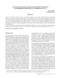 An Analysis of General Pervez Musharraf's Approach to Extremism and Militancy in Pakistan Post 9/11