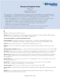 Glossary of Terms — Page 1 Air Gap: See Backflow Prevention Device