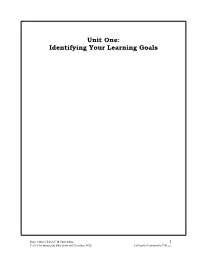 Identifying Your Learning Goals