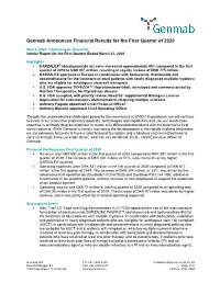 Interim Report for the First Quarter of 2020
