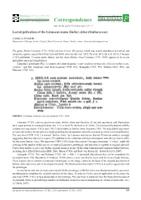 Lectotypification of the Linnaean Name Smilax China (Smilacaceae)