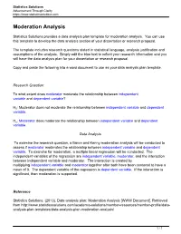 Moderation Analysis