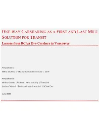 One-Way Carsharing As a First and Last Mile Solution For