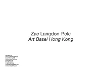 Zac Langdon-Pole Art Basel Hong Kong