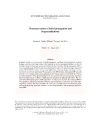 Characterization of Belief Propagation and Its Generalizations