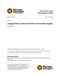 Language Policy in Turkey and Its Effect on the Kurdish Language