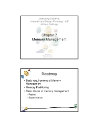 Chapter 7 Memory Management Roadmap