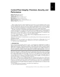 Control-Flow Integrity: Precision, Security, and Performance