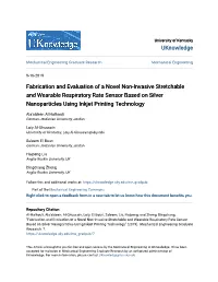 Fabrication and Evaluation of a Novel Non-Invasive Stretchable and Wearable Respiratory Rate Sensor Based on Silver Nanoparticles Using Inkjet Printing Technology