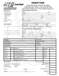 HTS Systems Order Form