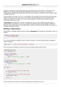 Namespaces In